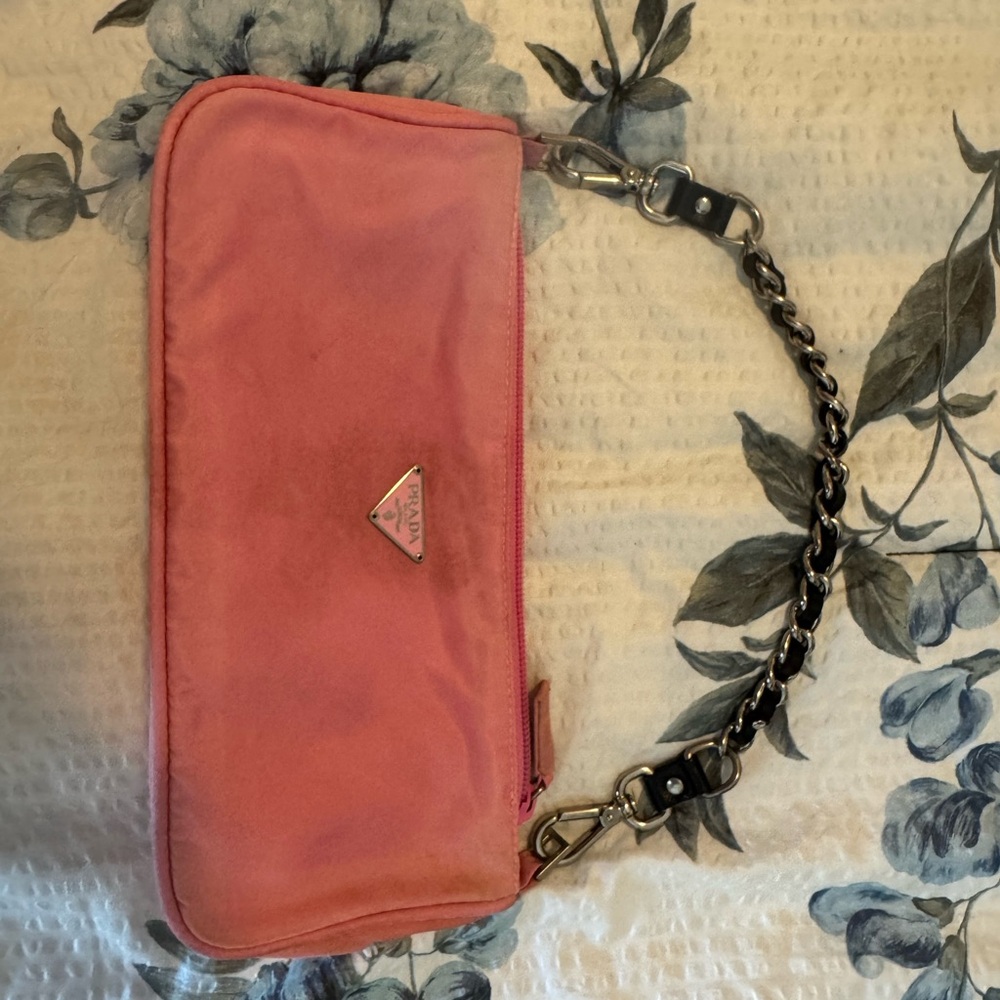 Prada Pink Clutch with Sleek Minimalist Design